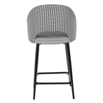 Стул полубарный Leo тёмно-серый с жаккардом, с поворотным механизмом