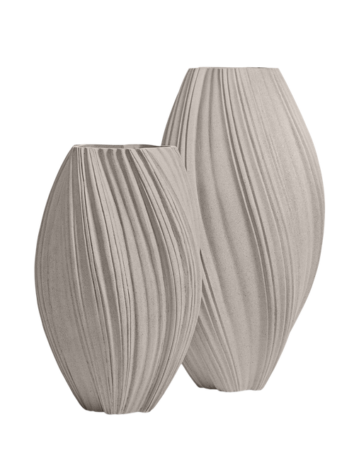 Кашпо-ваза TREEZ Effectory Dune Высокая дизайн-ваза Белый песок д-30 см, в-52 см 1/1