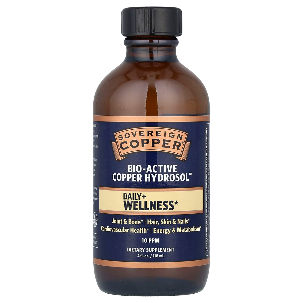 Sovereign Silver, Bio-Active Copper Hydrosol ™, 10 част. / Млн, 118 мл (4 жидк. Унции)