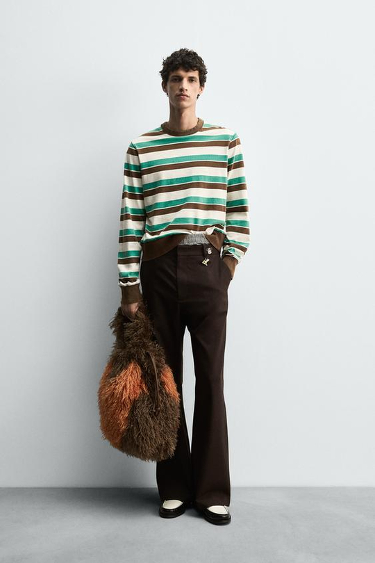 ZARA HARRY LAMBERT X DISNEY ФУТБОЛКА В ПОЛОСКУ, КОРИЧНЕВЫЙ/ЗЕЛЕНЫЙ