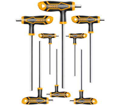 Набор Т-образных шестигранников HEX 8шт. 2-10мм INGCO HHKT8081 INDUSTRIAL