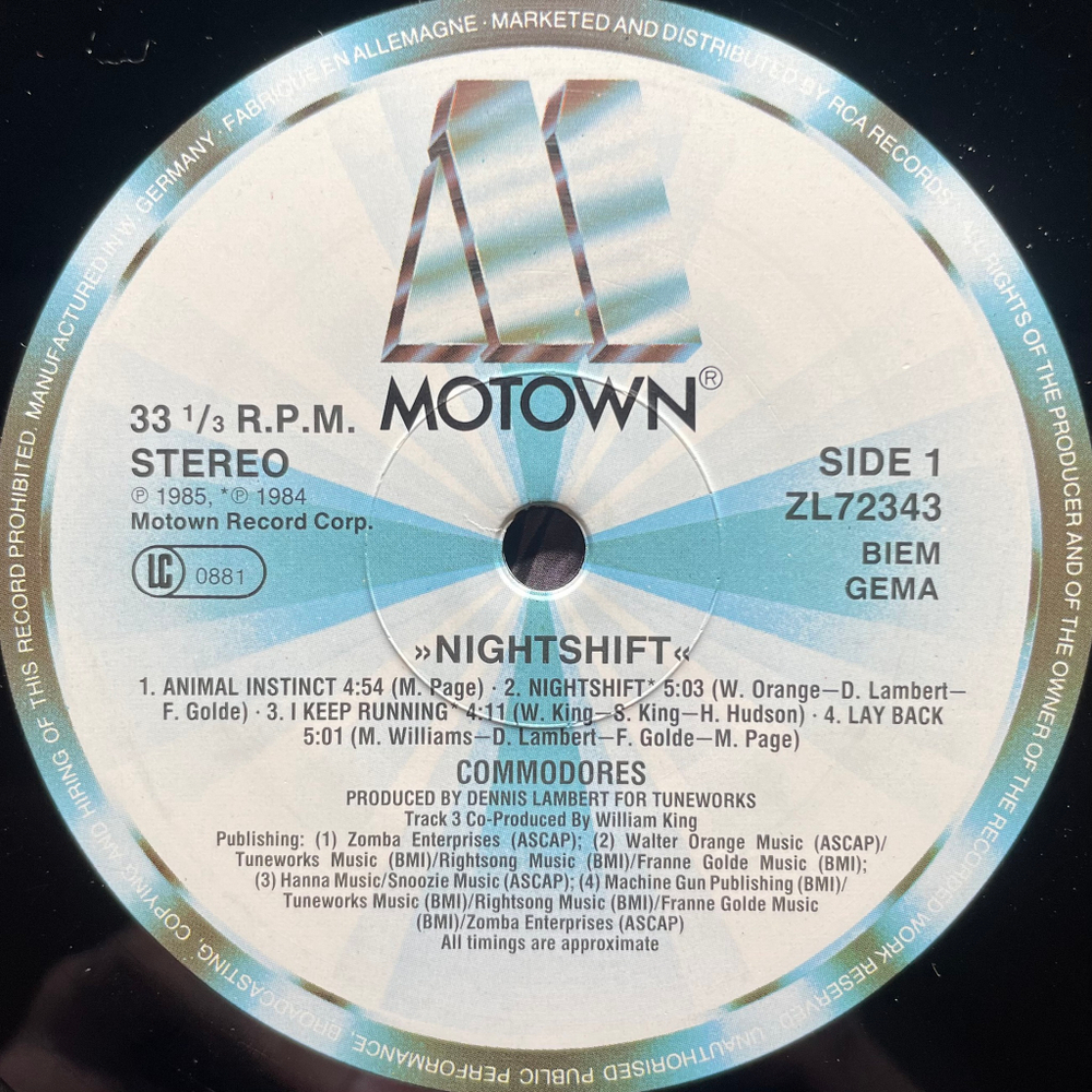 Commodores - Nightshift (Германия 1985г.)