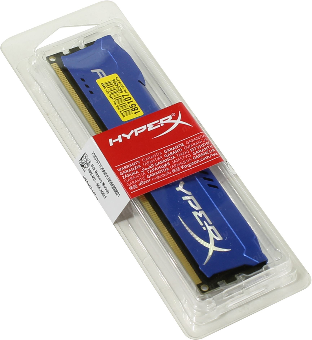 Модуль памяти Kingston HyperX Fury DDR3 DIMM 4Gb PC3-12800 CL10