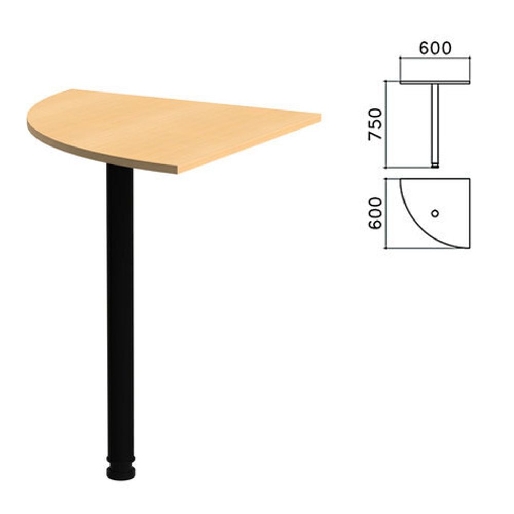 Стол приставной угловой &quot;Канц&quot;, 600х600х750, цвет бук невский (КОМПЛЕКТ)