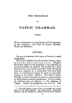The principles of Gaelic grammar. Designed to facilitate the study of that language to youth | Archibald Currie
