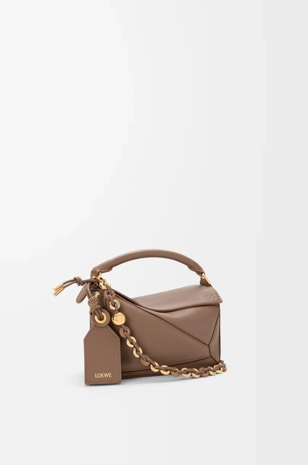 Loewe Мини-сумка Puzzle Featherlight из овечьей кожи наппа, серо-коричневый