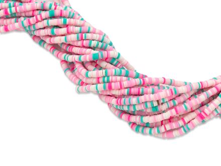 Нить каучуковых бусин 4мм, микс (опт)