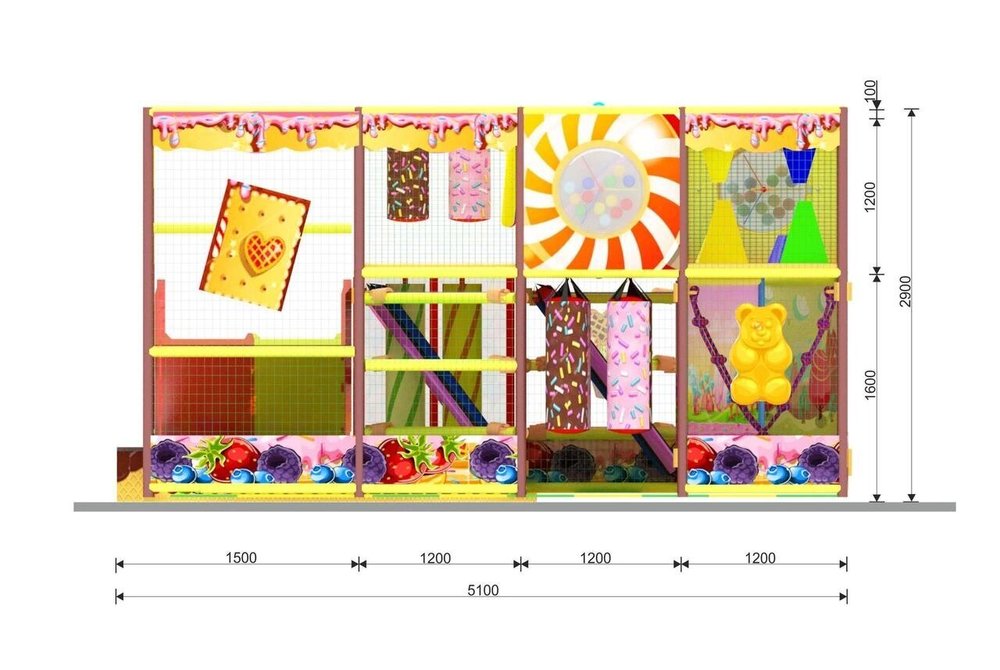 Детский игровой лабиринт «В стране чудес» (7,2*5,1*2,9 м)