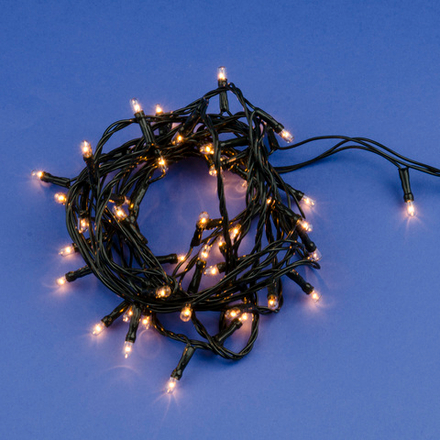 UDL-S0500-050-DGA WARM WHITE IP20 MINI Гирлянда с контроллером. 5м. 50 миниламп накаливания. Теплый белый свет. Провод зеленый. TM Uniel