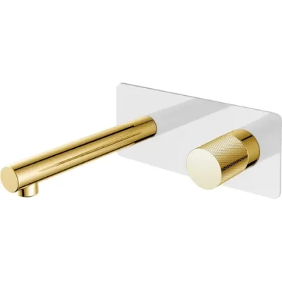 Смеситель для раковины Boheme Stick 125-WG.2 С ВНУТРЕННЕЙ ЧАСТЬЮ, white, touch gold