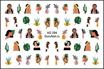 Gurunail Слайдер-дизайн аэрография 294 Девушки