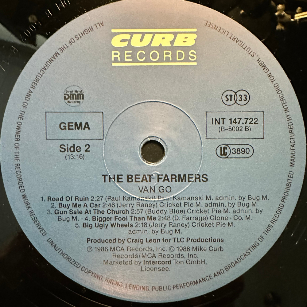 The Beat Farmers - Van Go (Германия 1986г.)