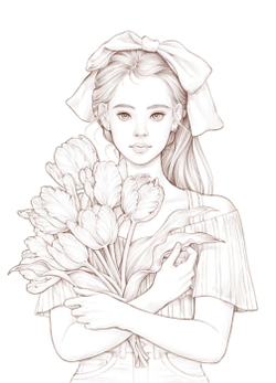 Lana Green 2 Garden Lady. Coloring Book