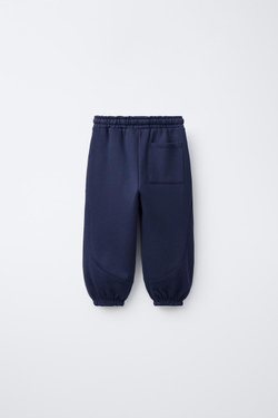 ZARA БРЮКИ-ДЖОГГЕРЫ С ВЫШИВКОЙ «ЛЕВ», СИНИЙ