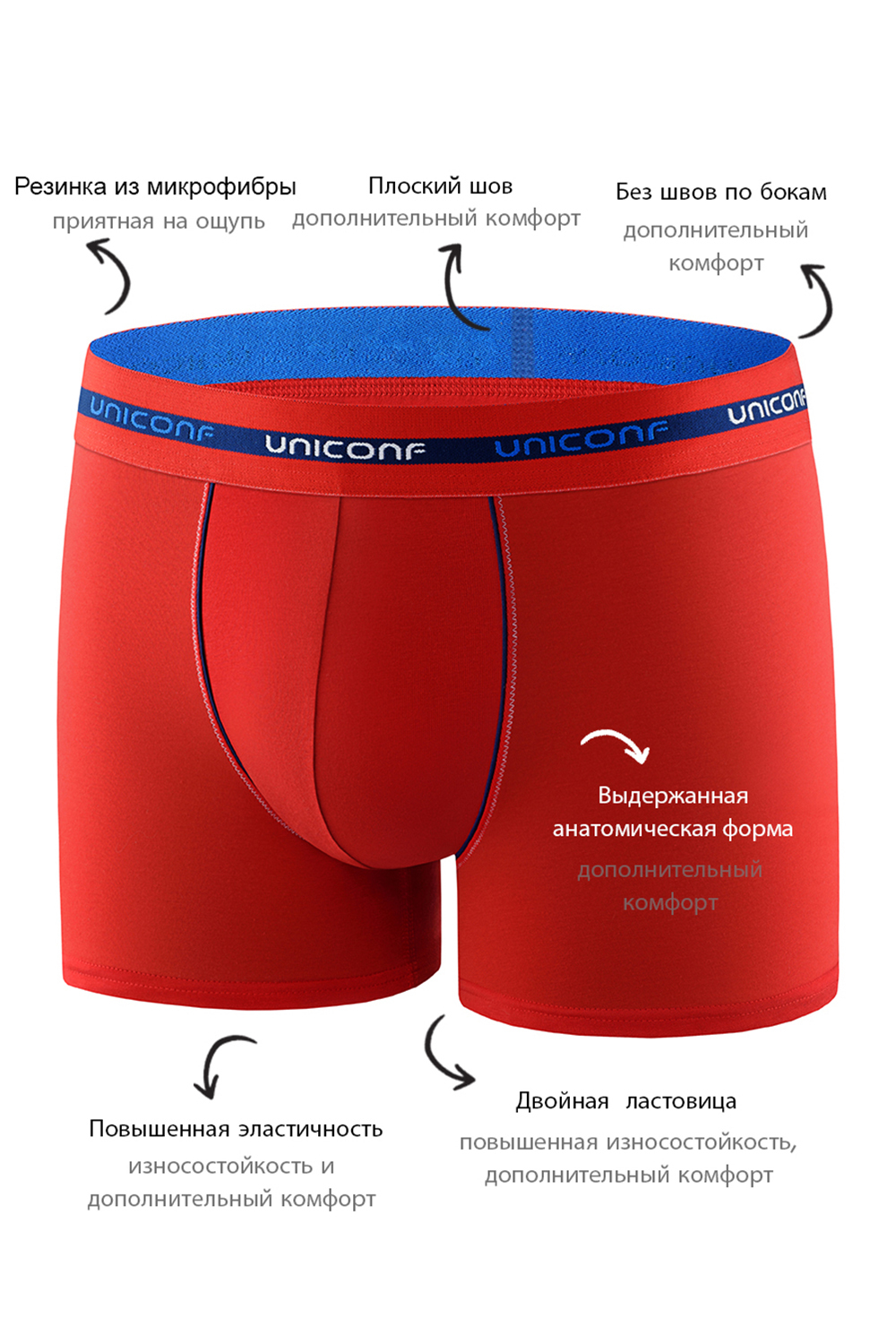 Мужские трусы BB34R Красный Uniconf