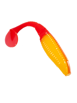 Приманка ZUB-WIBRA  90мм(3,5")-5шт, (цвет 011) желтое тело-красный хвост