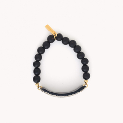 Браслет Nature Bijoux, Madam Bogolan, стрейч, с рогом и растительным волокном в смоле, NB24.1-13CP44