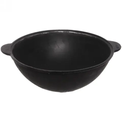 Казан чугунный 8 литров с крышкой с круглым дном