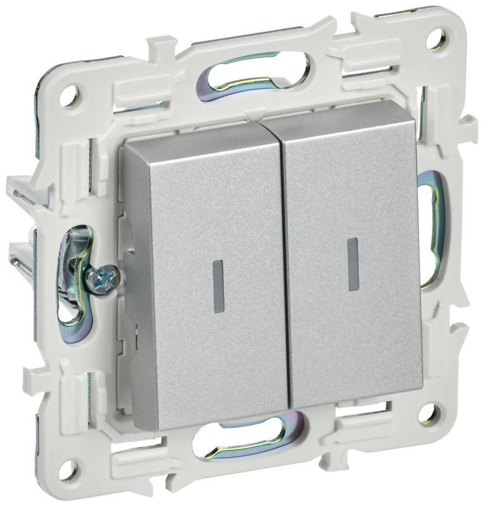 Выключатель 2-кл. SKANDY 10А SK-V09S с индикацией серебр. IEK SK-V20-1-10-K23 Выключатель 2-кл. SKANDY 10А SK-V09S с индикацией серебр. IEK SK-V20-1-10-K23