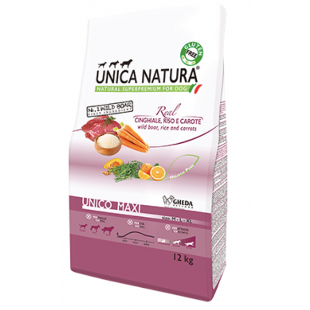 Unica Natura Maxi (дикий кабан, рис, морковь)