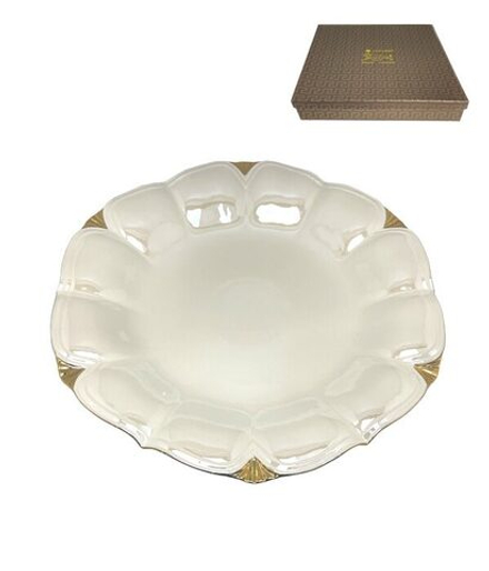 Lenardi 105-729 Круглое блюдо 40см ПЕРЛАМУТР БЕЛЫЙ в под.уп.(х8)