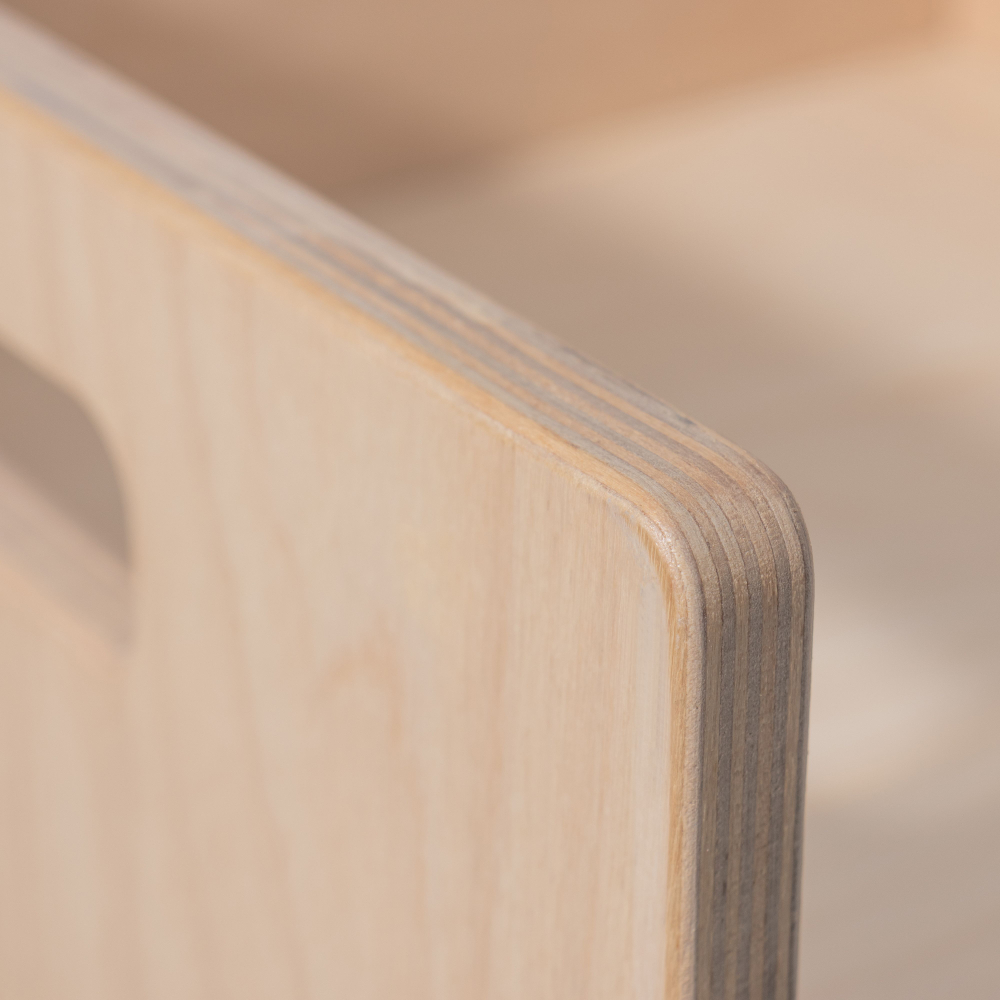 Стул перевертыш Чек, растущий детский стол и стул 2в1 из фанеры березы, прозрачный лак