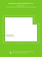 Матовый натяжной потолок 3.1 м2