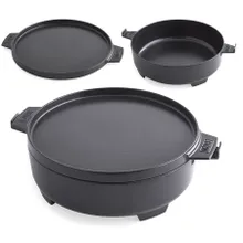 Голландская печь чугунная Gourmet BBQ System с крышкой-сковородой, 