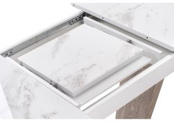 Обеденная группа Виргел светло-серый / белый / белая шагрень / дуб