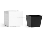 Кашпо TREEZ Effectory - серия Gloss - Куб - Белый глянцевый лак