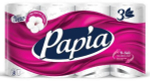 Бумага туалетная PAPIA 3 сл., 8 рул., белая