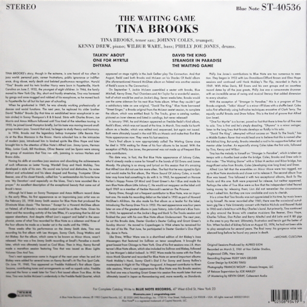 Tina Brooks / The Waiting Game (LP)