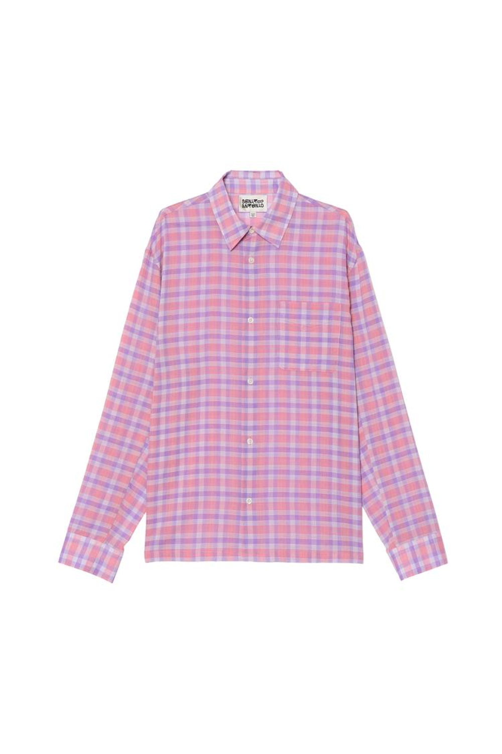 ZARA X BENITO ANTONIO РУБАШКА СВОБОДНОГО КРОЯ В КЛЕТКУ, КРАСНОВАТЫЙ