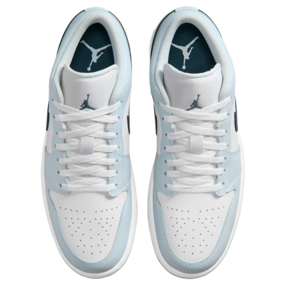 Jordan Air Jordan 1 Cushioning Low top Vintage Basketball Shoes Men's Light Blue White