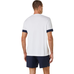 Мужское теннисное поло ASICS Court Shortsleeve Tee T-Shirt Men - White, Dark Blue