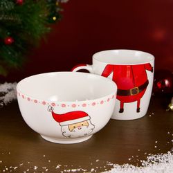 НАБОР ПОСУДЫ LEFARD "ДЕД МОРОЗ" 2 ПР. (КРУЖКА 360МЛ, САЛАТНИК 500МЛ)