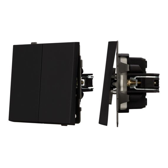 Механизм выключателя двухклавишный проходной SWT-TENDO-MKP2-SFPL-BK (230V, 10A) Arlight 054553