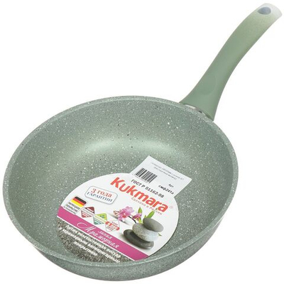Сковорода алюминий, 24 см, антиприг, Kukmara, Мрамор, фисташ, смф241а