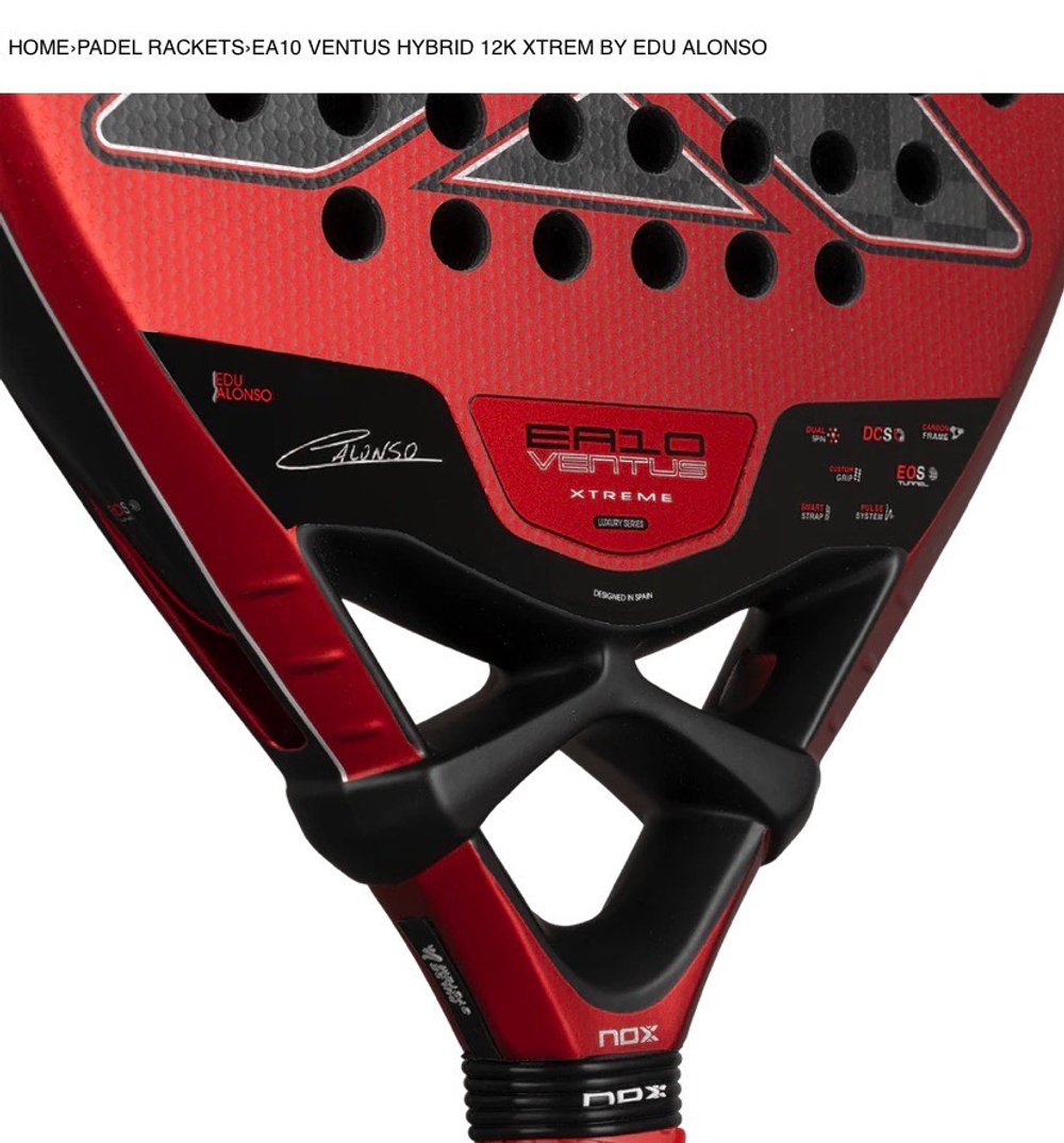 NOX, SS, PALA EA10 VENTUS HYBRID 12K Xtrem BY EDU ALONSO (2026), Padel Racket