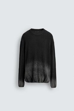 ZARA ДЖЕМПЕР С ПРИНТОМ «ЭФФЕКТ СПРЕЯ», ЧЕРНЫЙ