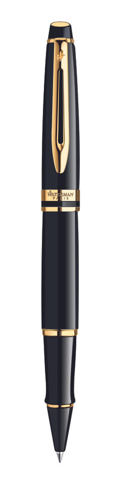 Роллерная ручка Waterman Expert Black GT S0951680 цвет черный с позолотой в подарочной упаковке