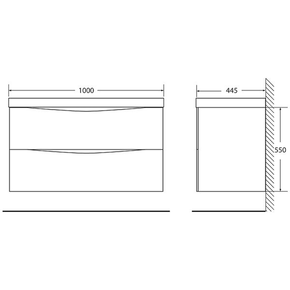 Тумба под раковину BelBagno Marino 100 MARINO-1000-2C-SO-RG-P подвесная Rovere Grigio
