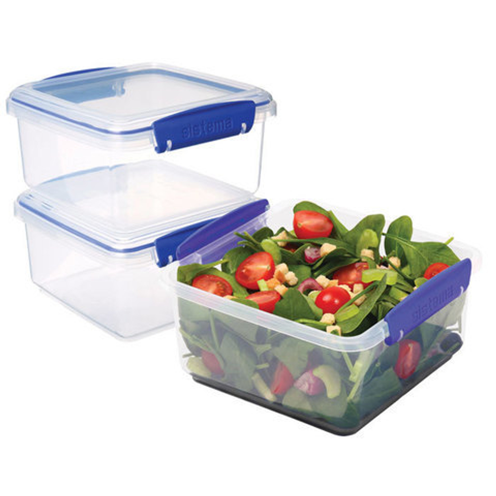 Набор 3шт контейнеров 1.2л Sistema Klip It синий