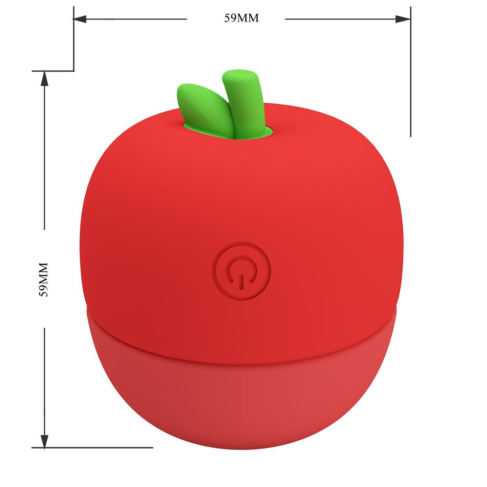 Красный клиторальный стимулятор в форме яблочка Apple Secret (Цвет: красный)