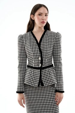 Юбка-карандаш миди черно-белая