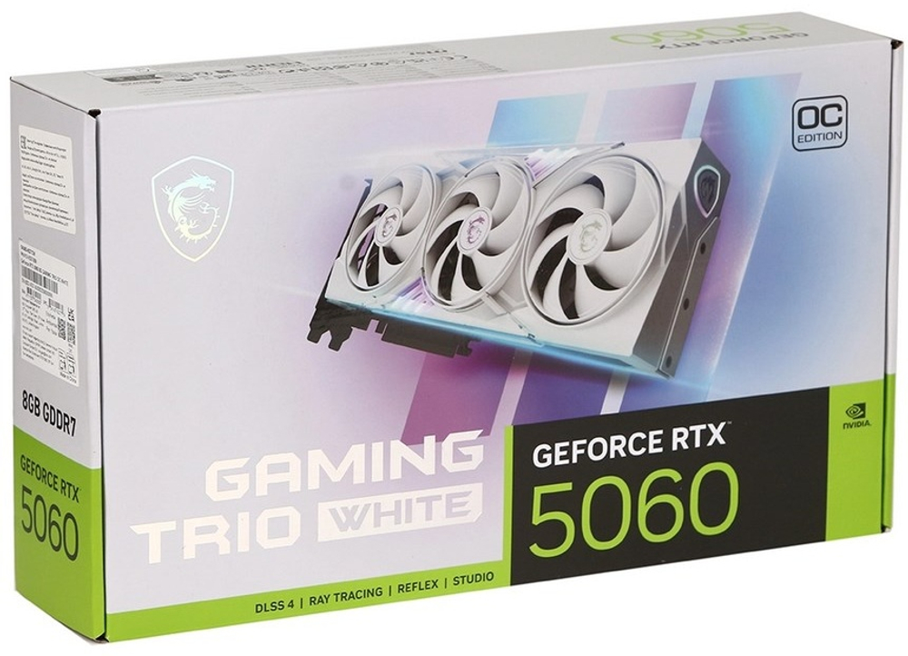 Видеокарта MSI RTX 5060 Gaming Trio OC White (RTX 5060 8G GAMING TRIO OC WHITE0 8 Гб