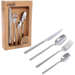 Набор столовых приборов «SANLI» 16шт (4ножа, 4вилки, 4ст.ложки, 4ч.ложки), цвет серебро, прямой