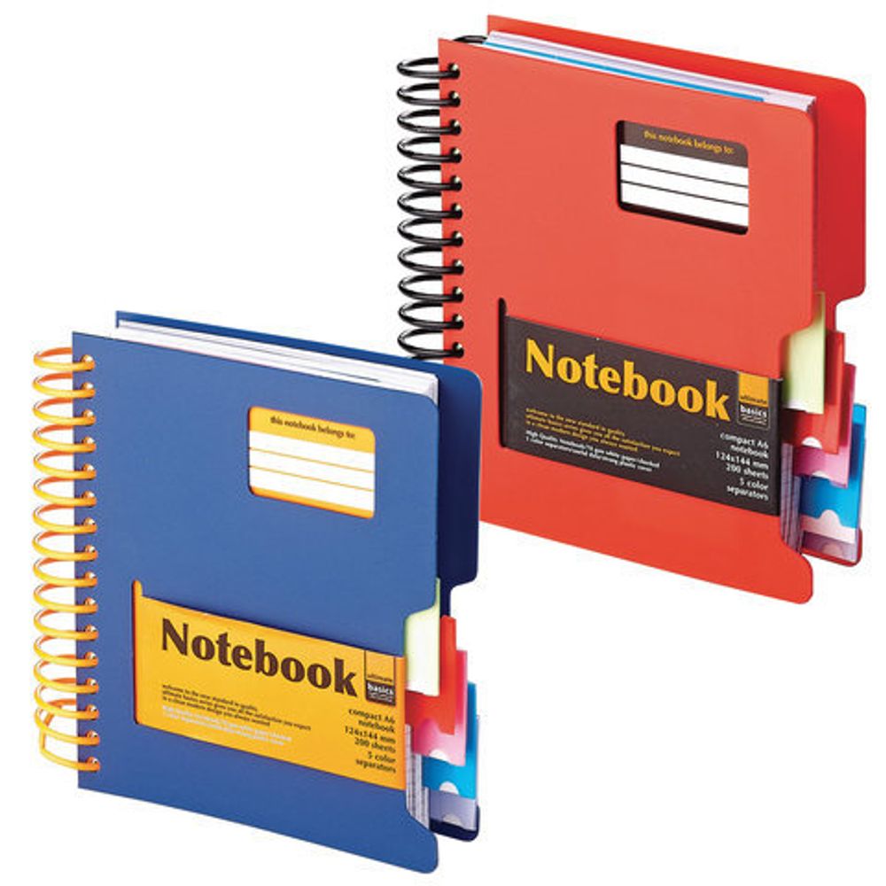 Блокнот МАЛЫЙ ФОРМАТ (144х145 мм) А6, 200 л., спираль, обложка пластик, разделители, клетка, Альт, "ULTIMATE", 3-200-374