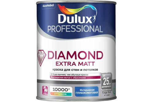 Краска для стен и потолков водно-дисперсионная Dulux Diamond Extra Matt глубокоматовая база BW