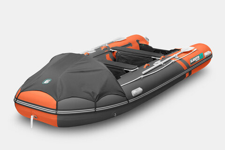 Надувная лодка GLADIATOR E450PRO оранжево-темносерый